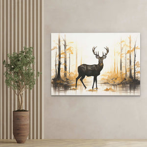 Tranquil Melody - Gold Black Gold and White Canvas Print
