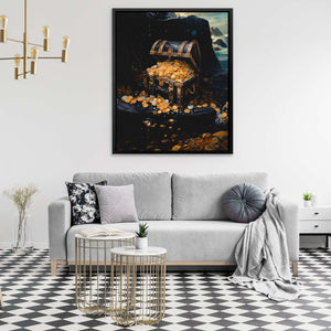Treasures Splendor - Black Canvas Wall Art