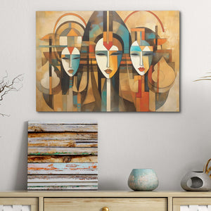 Tribute to Women - Abstract Beige Canvas Wall Art