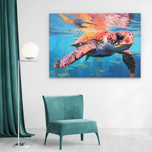 Turtle in the Sea - Luxury Wall Art