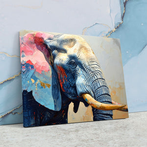 Tusked Elegance - Animals Wall Art in Black Frame