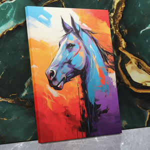 Vibrant Stallion - Colorful Horse Canvas Print