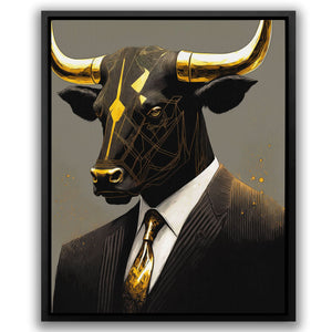 Wall Street Bull - Gold Canvas Wall Art