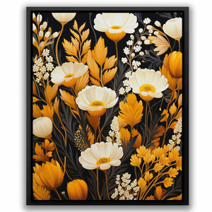 Wellness Garden - Floral Wall Art in Black Frame