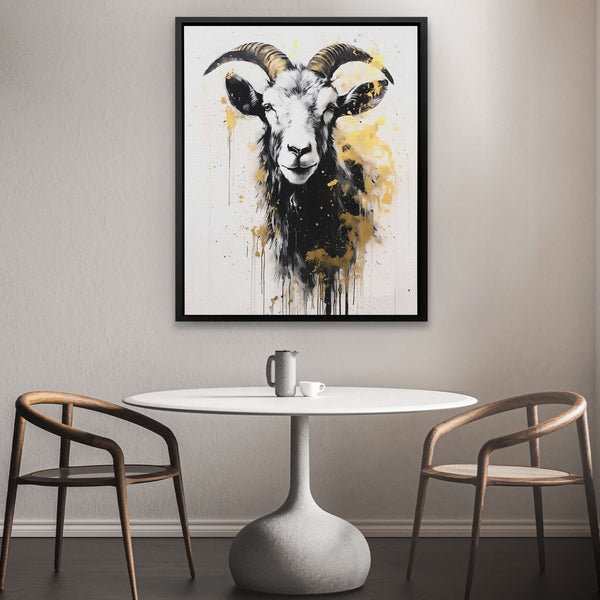 White Goat in a room