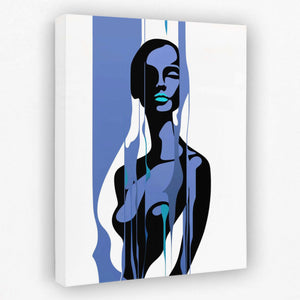 Woman's Blue Form - Feminine Canvas Wall Art