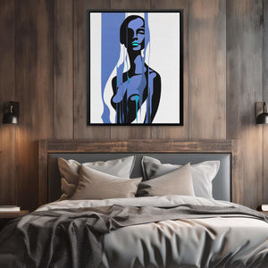 Woman's Blue Form - Blue Figure Canvas Print