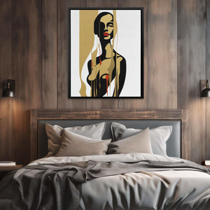 Woman's Gold Form - Female Art for Bathroom