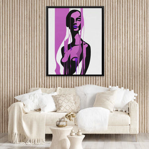 Woman's Pink Form - Purple Wall Art for Bathroom