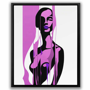 Woman's Pink Form - Figure Wall Art in Black Frame