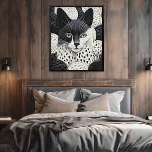 Woven Fox - Abstract Wall Art in Black Frame