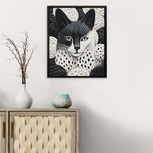 Woven Fox - Black and White Canvas Print