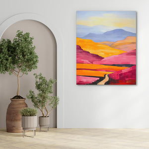 Yellow and Pink Hills - Luxury Wall Art
