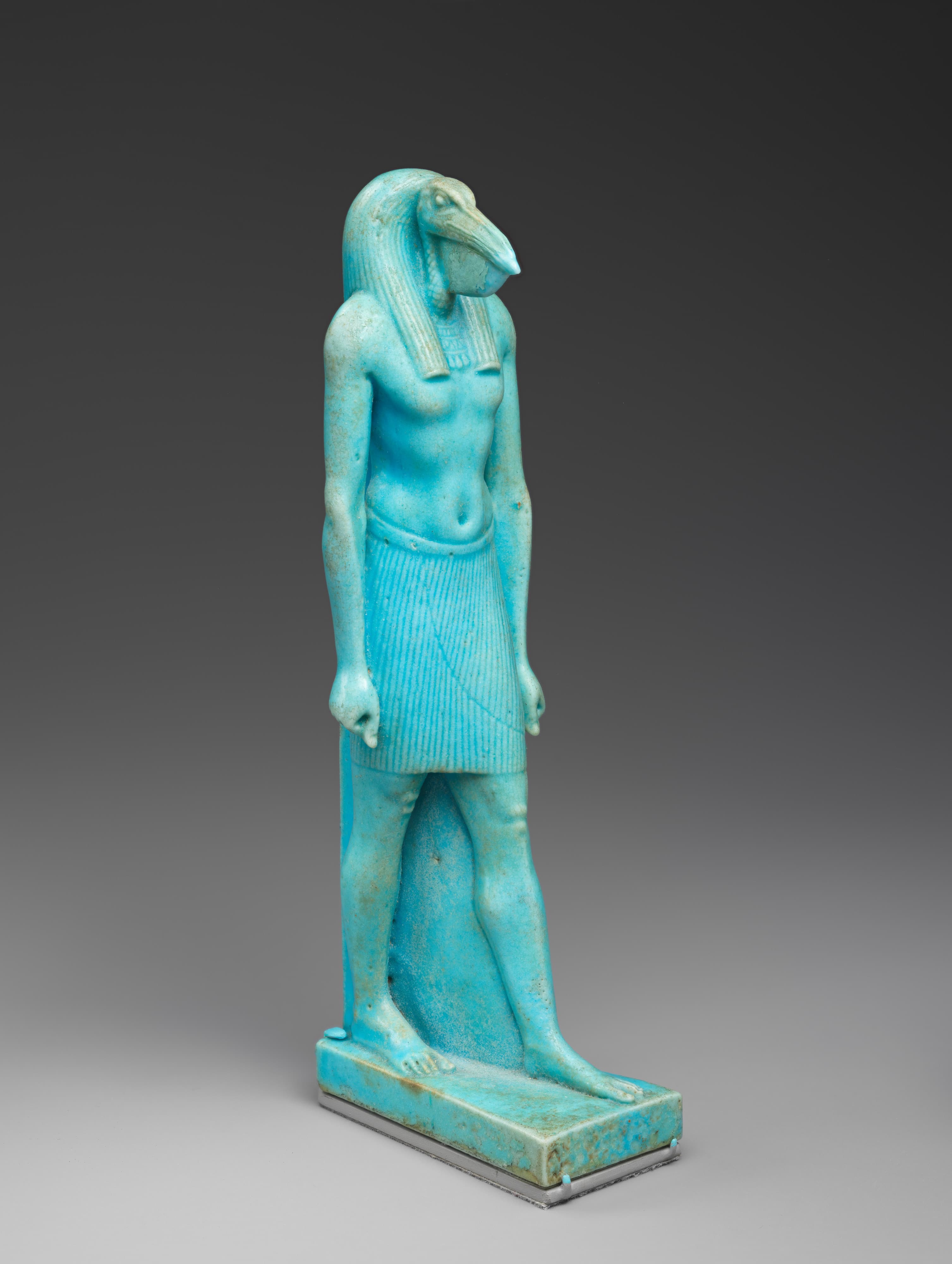 Striding Thoth by Ancient Egyptian (Unknown) (-30), Faience at The Metropolitan Museum of Art
