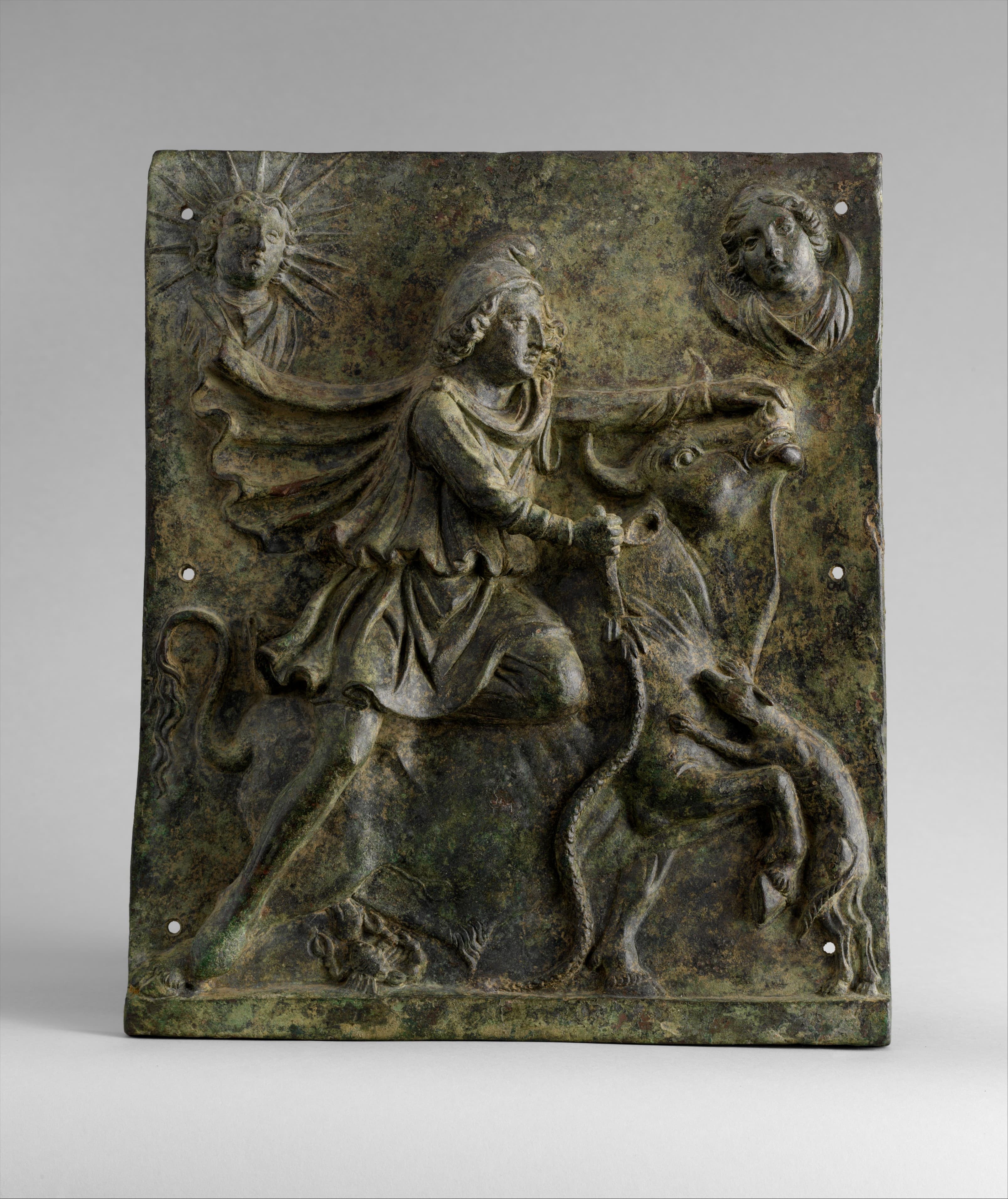 Bronze plaque of Mithras slaying the bull by Ancient Roman (Unknown)