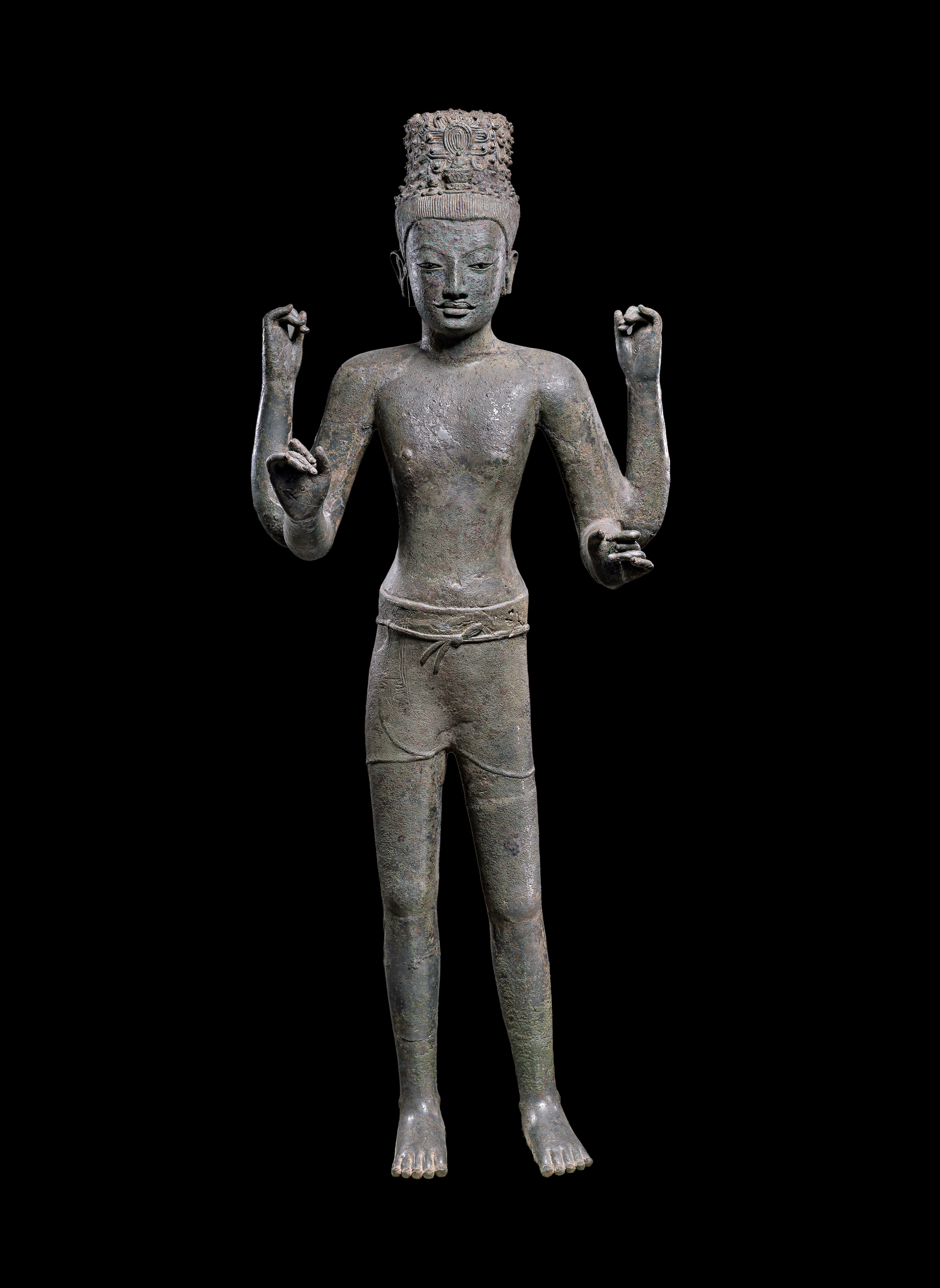 Spring Temple Buddha by Unknown Artist (2008), Copper cast on steel frame