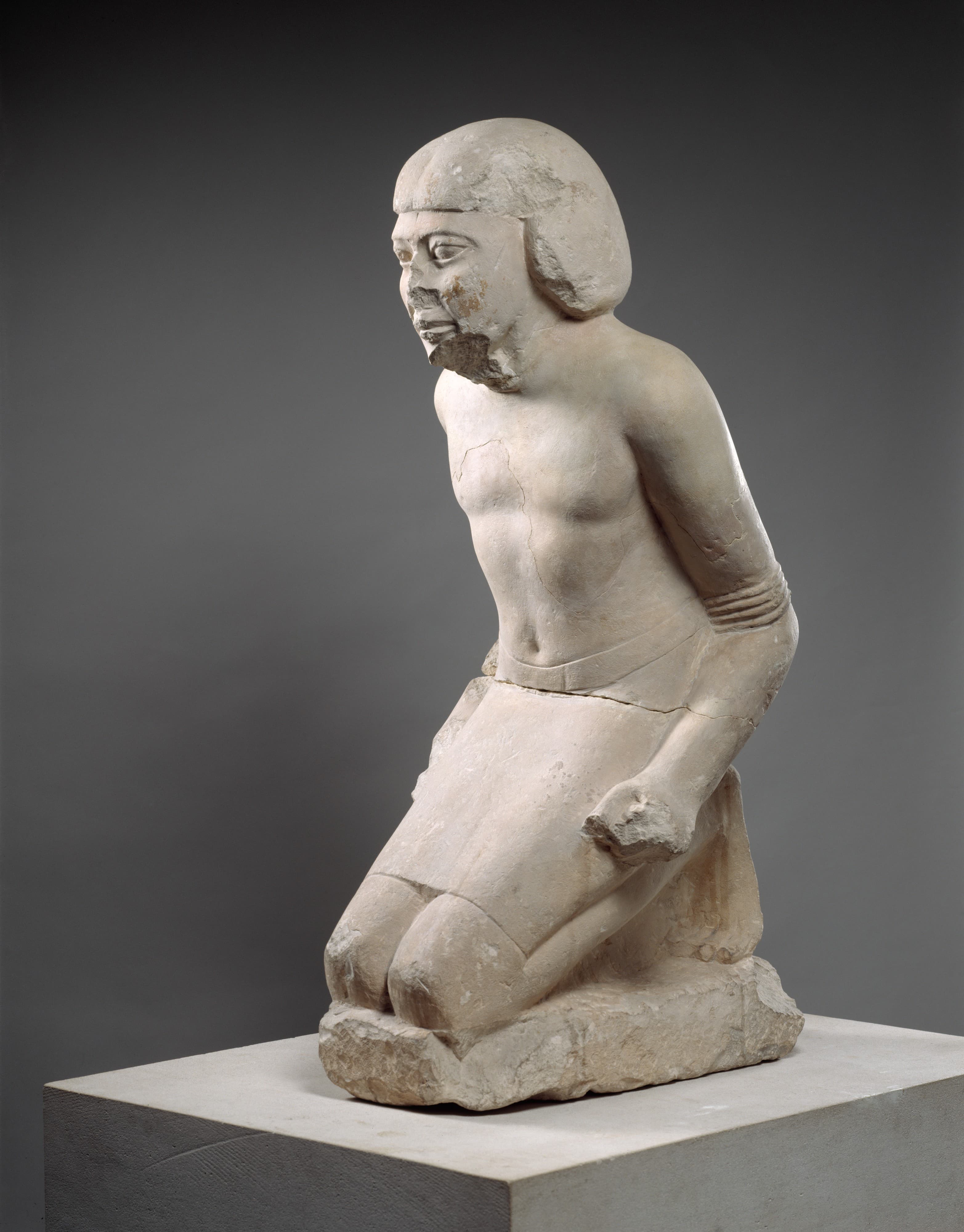 Limestone head of a bearded man by Ancient Greek (Unknown)