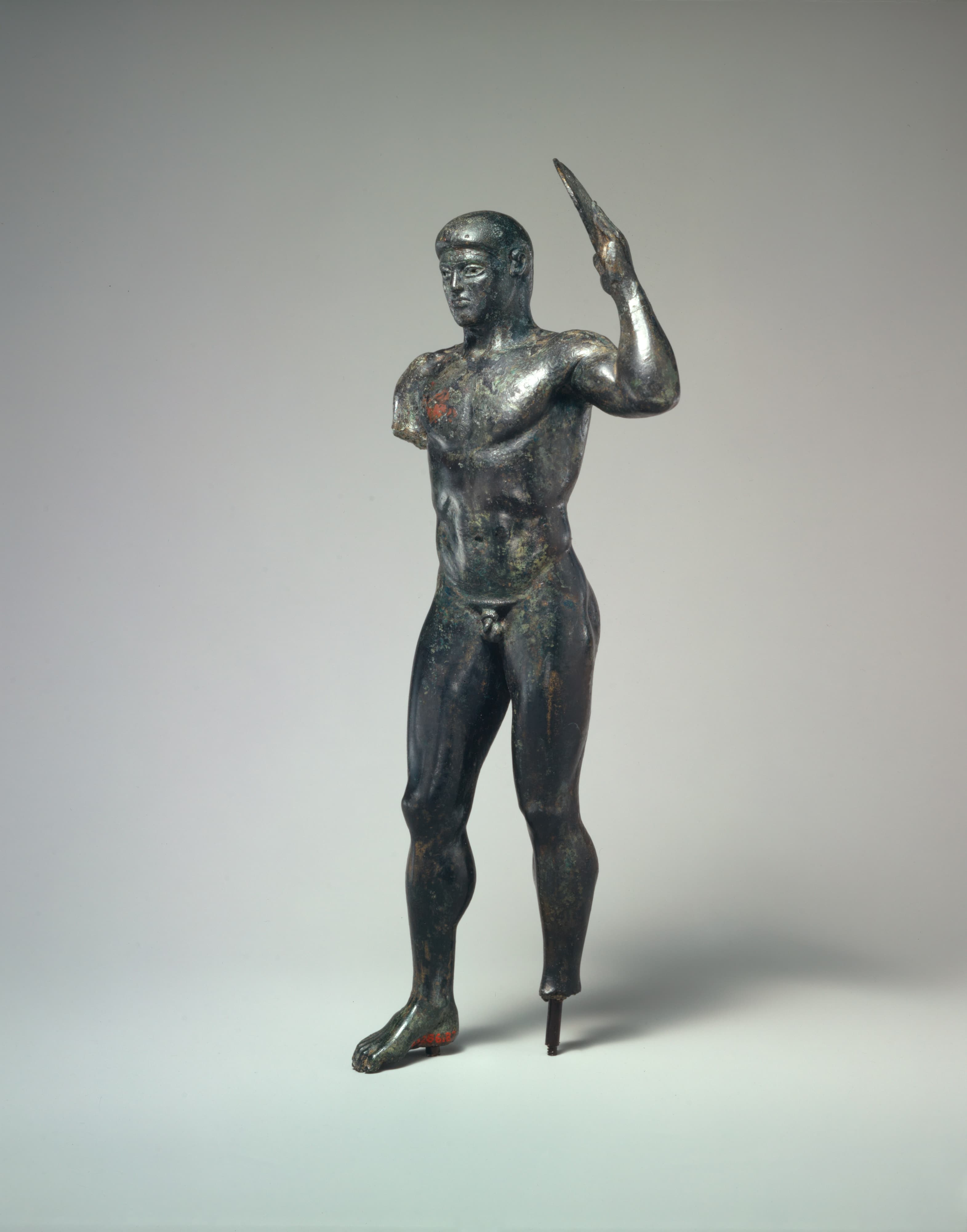 Bronze diskos thrower by Ancient Greek (Unknown)