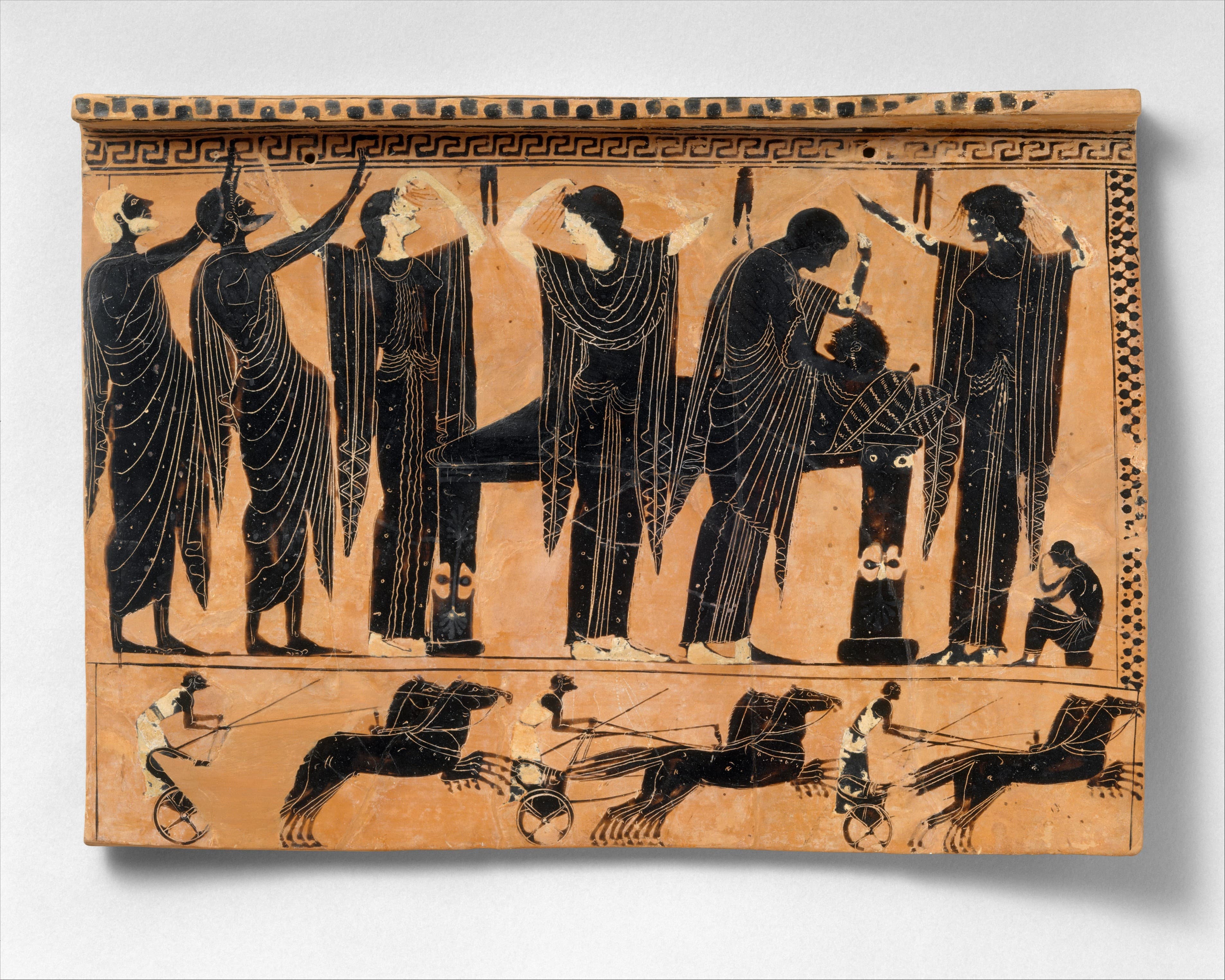 Terracotta funerary plaque by Ancient Greek (Unknown)