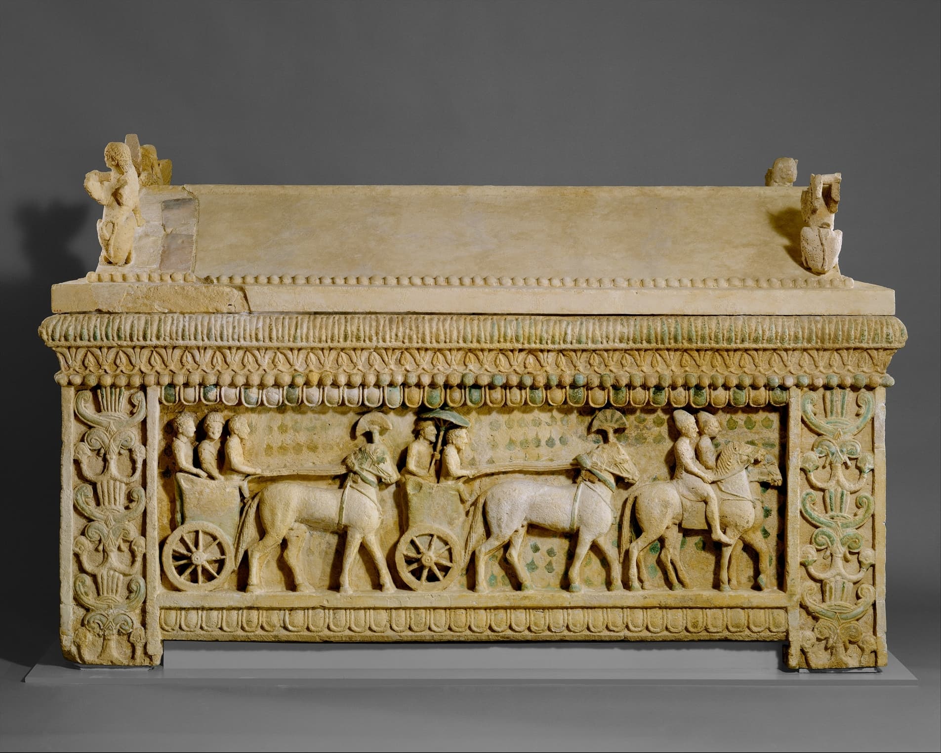 Limestone sarcophagus: the Amathus sarcophagus by Ancient Greek (Unknown)