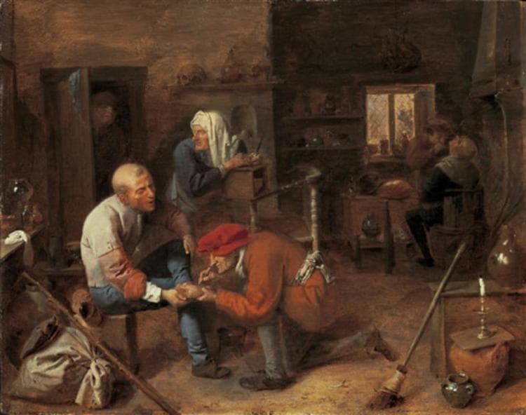 Village barbershop by Adriaen Brouwer