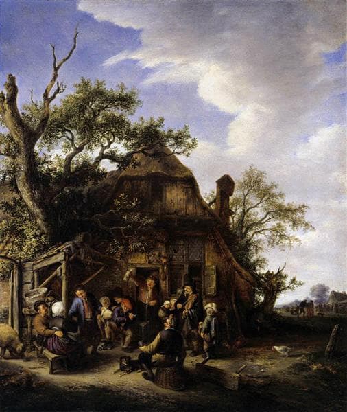 Happy Peasants by Adriaen van Ostade at Private Collection