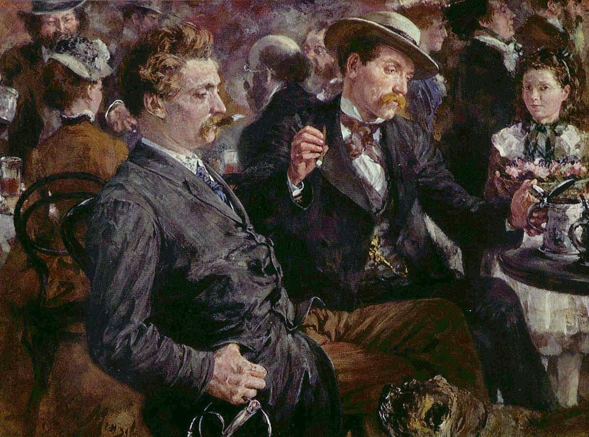 At the beer garden by Adolph Menzel