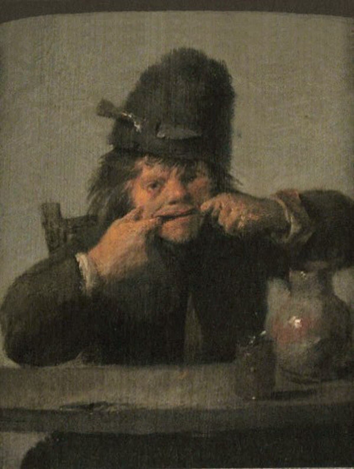 Youth Making a Face by Adriaen Brouwer at Louvre, Paris