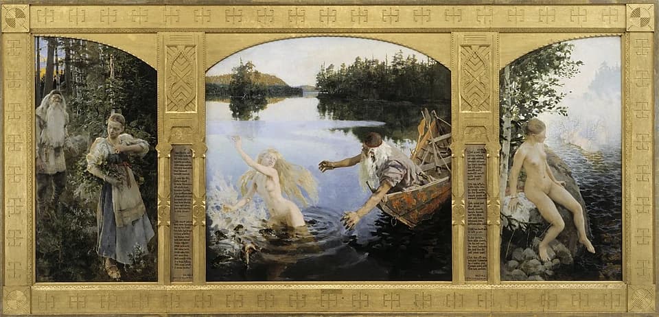 The Aino Triptych by Akseli Gallen-Kallela (1891), Oil on canvas at Ateneum Art Museum
