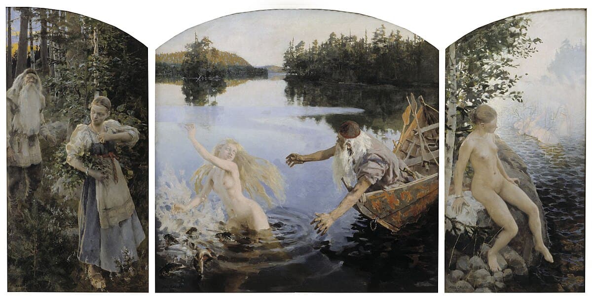 Aino Myth, Triptych by Akseli Gallen-Kallela at Ateneum Art Museum