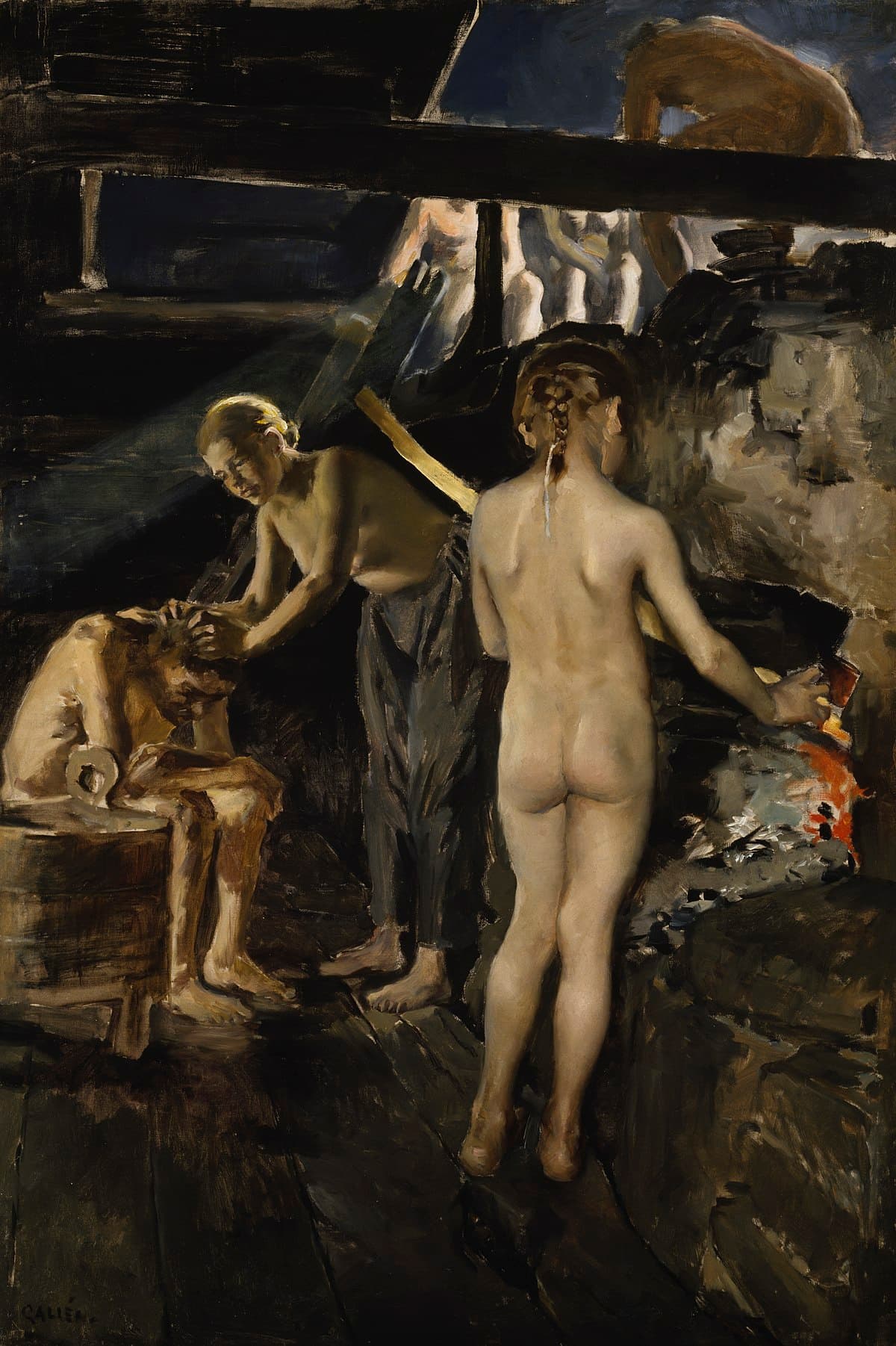 In the Sauna by Akseli Gallen-Kallela at Finnish National Gallery, Helsinki