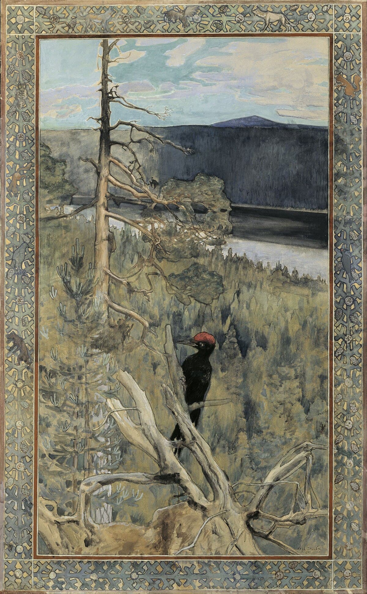 The Great Black Woodpecker by Akseli Gallen-Kallela