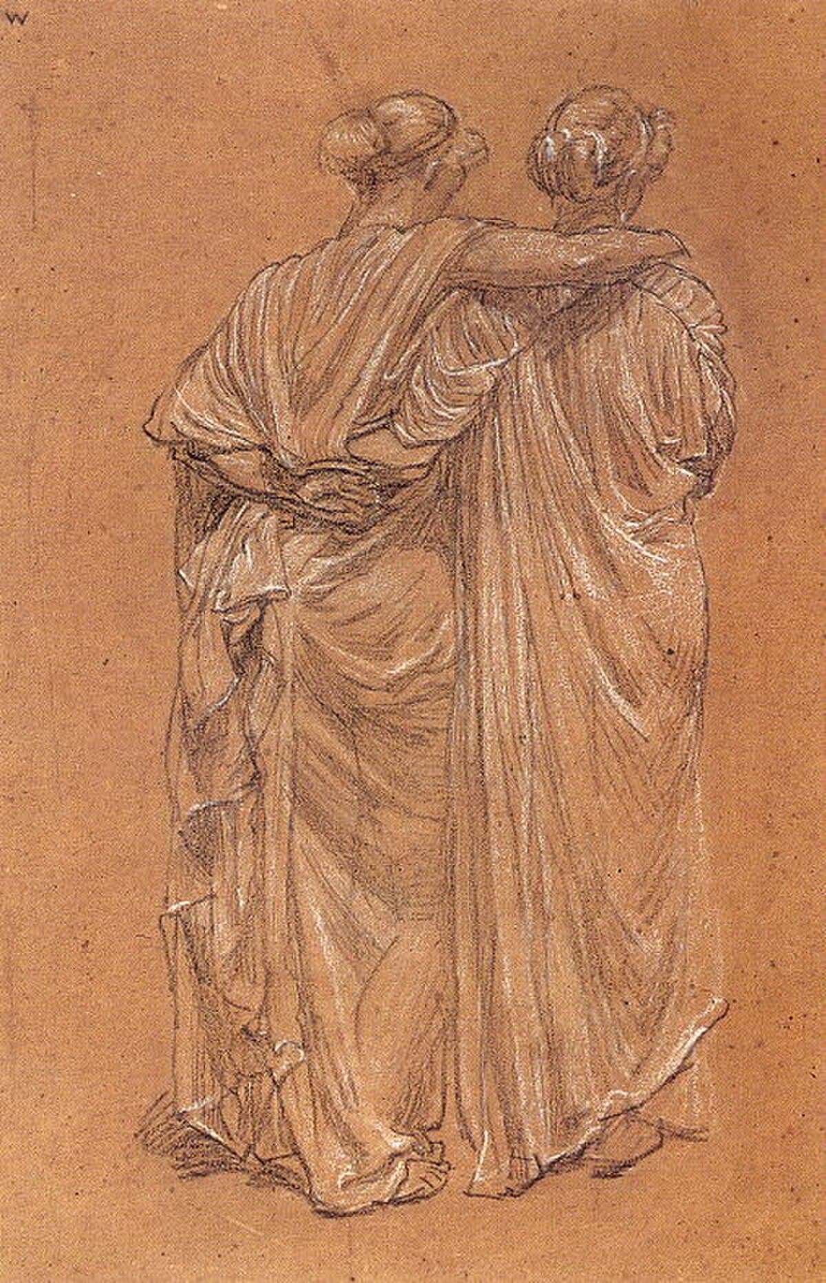 Study of Two Female Figures by Albert Joseph Moore