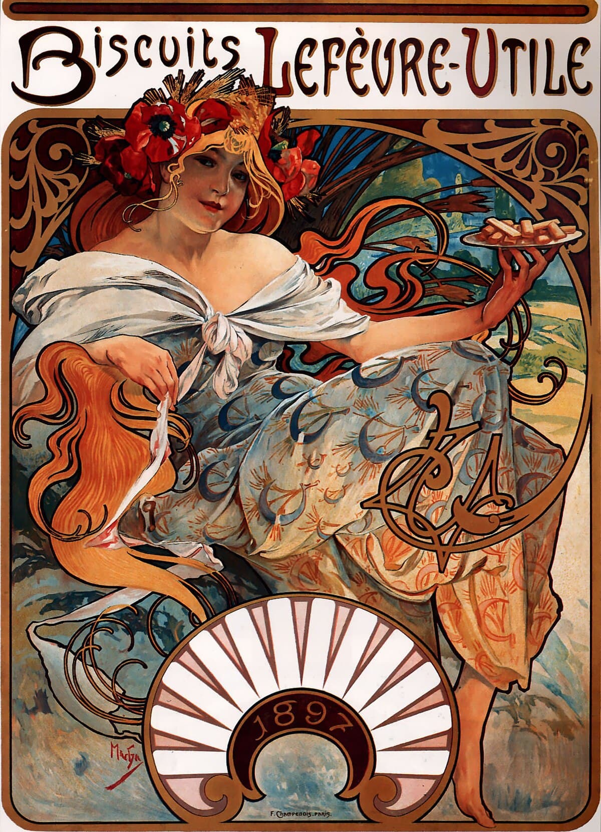 Biscuits Lefevre Utile by Alphonse Mucha at Private Collection