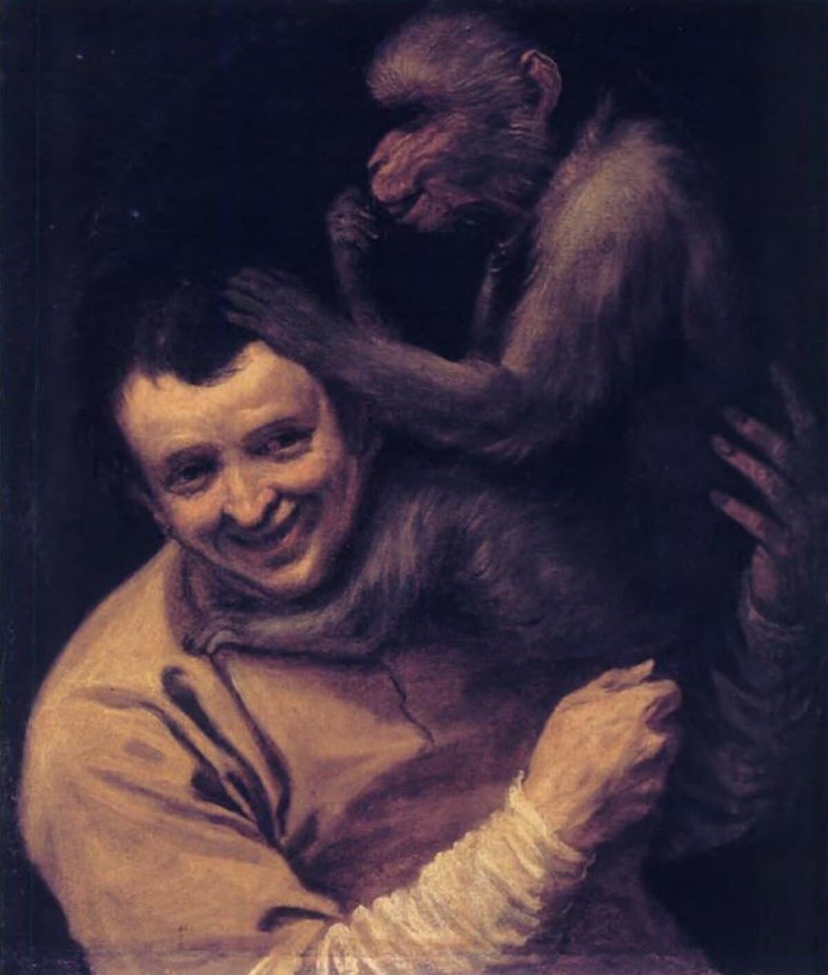 Man with Monkey by Annibale Carracci