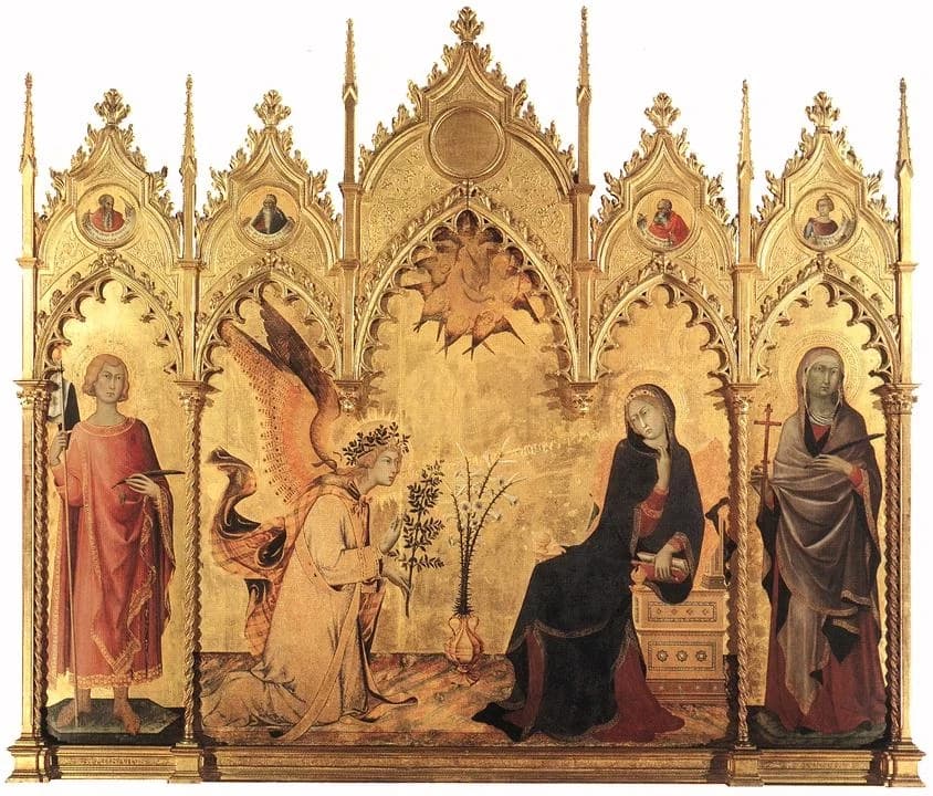 Annunciation with St. Margaret and St. Ansanus by Simone Martini