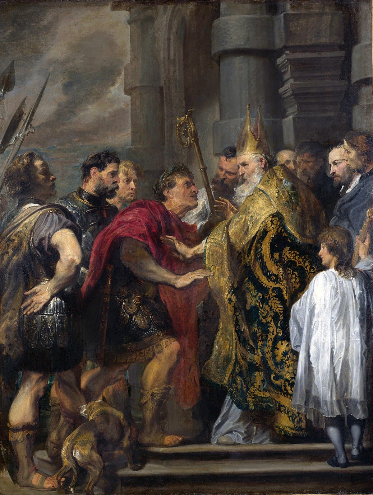 Emperor Theodosius Forbidden by St Ambrose To Enter Milan Cathedral by Anthony van Dyck