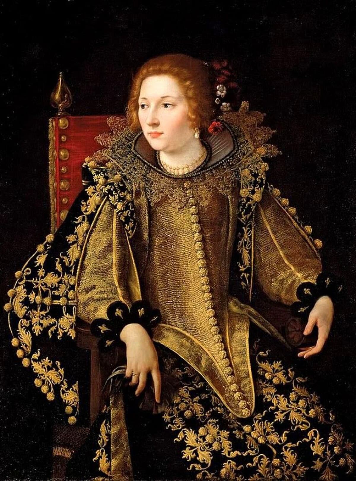 Dame assise de trois-quarts by Artemisia Gentileschi at Private Collection