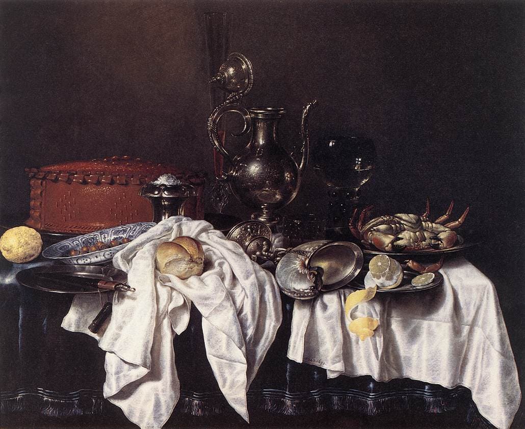 Banquet Piece with Mince Pie by Willem Claesz. Heda