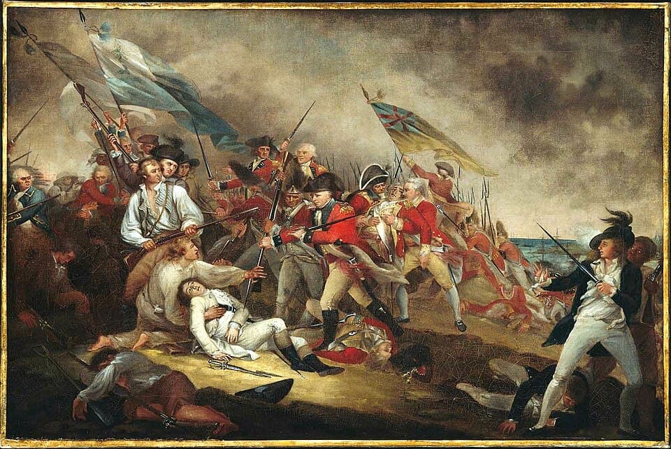 The Battle of Bunker Hill by John Trumbull (1786), Oil on canvas