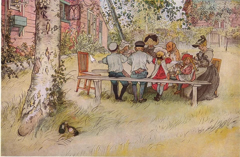 Breakfast Under the Big Birch by Carl Larsson