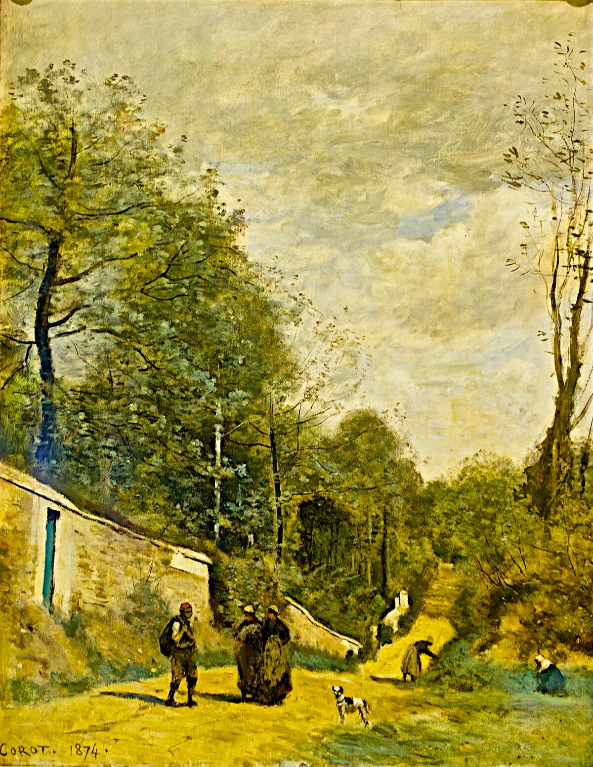 Entering a Village by Camille Pissarro