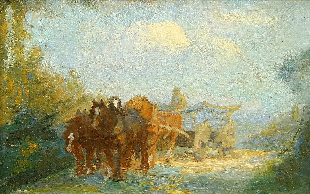 The Wood Cart by Camille Pissarro