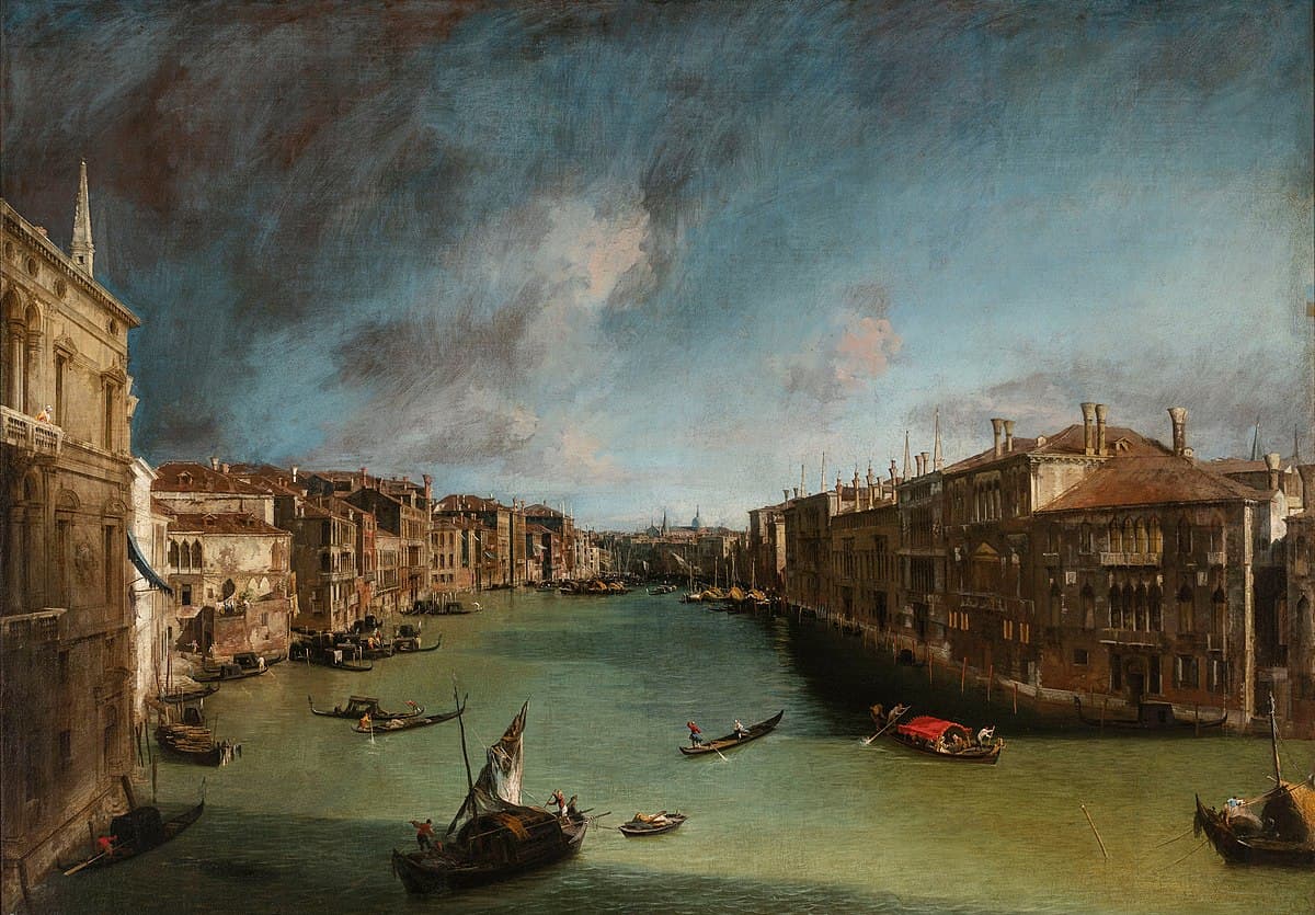 Grand Canal Looking Northeast from the Palazzo Balbi to the Rialto Bridge by Canaletto