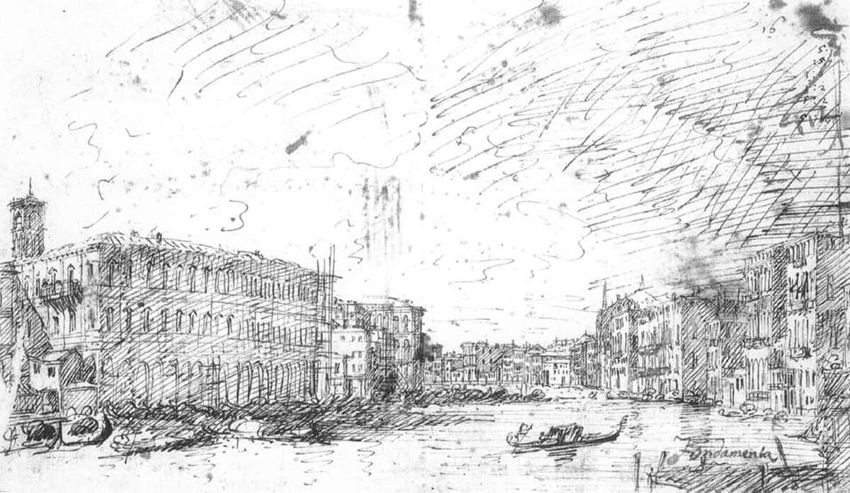 The Grand Canal Seen from Rialto toward the North by Canaletto