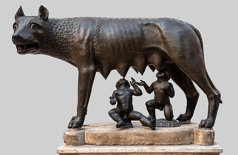 Capitoline Wolf by Ancient Roman (Unknown) (-500), Bronze at Capitoline Museums
