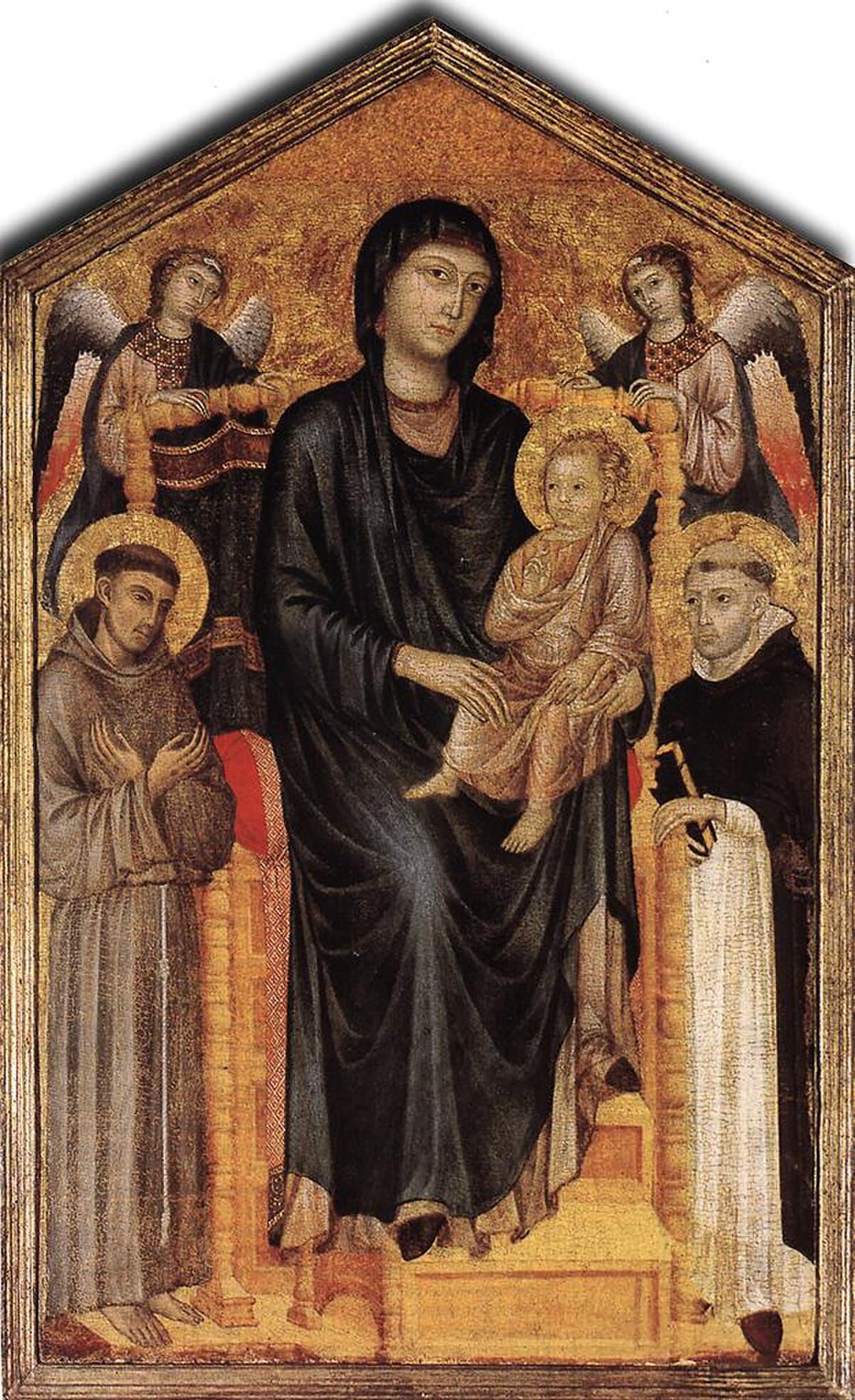 Madonna Enthroned with the Child, St. Francis, St. Domenico and two Angels by Cimabue