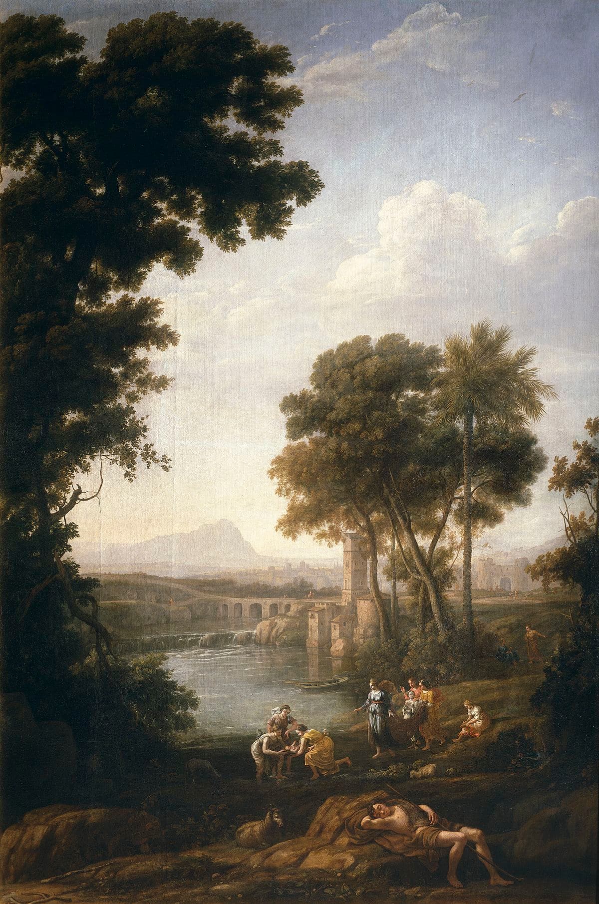 Landscape with the finding of Moses by Claude Lorrain