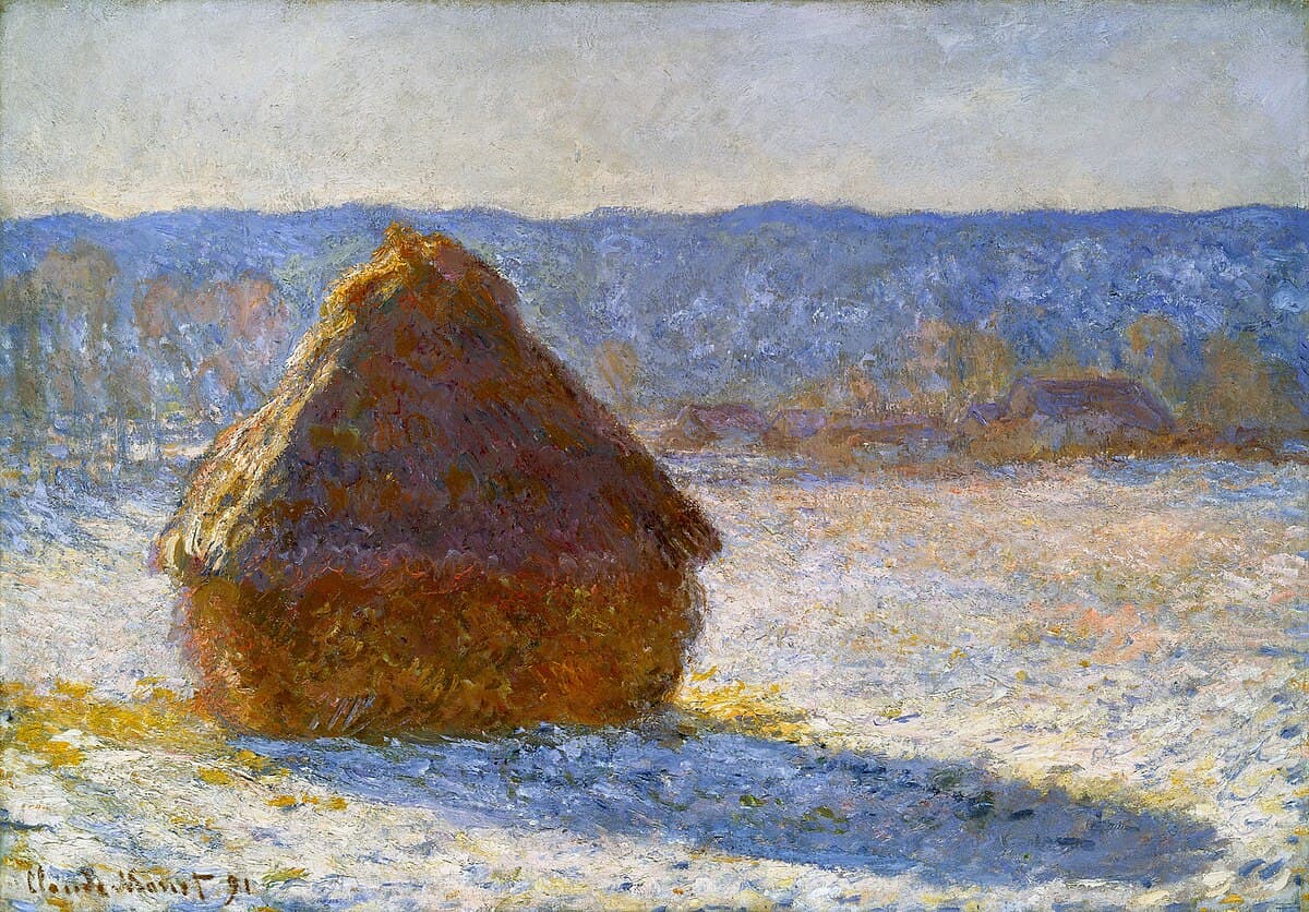 Grainstack, Snow Effect, Morning by Claude Monet
