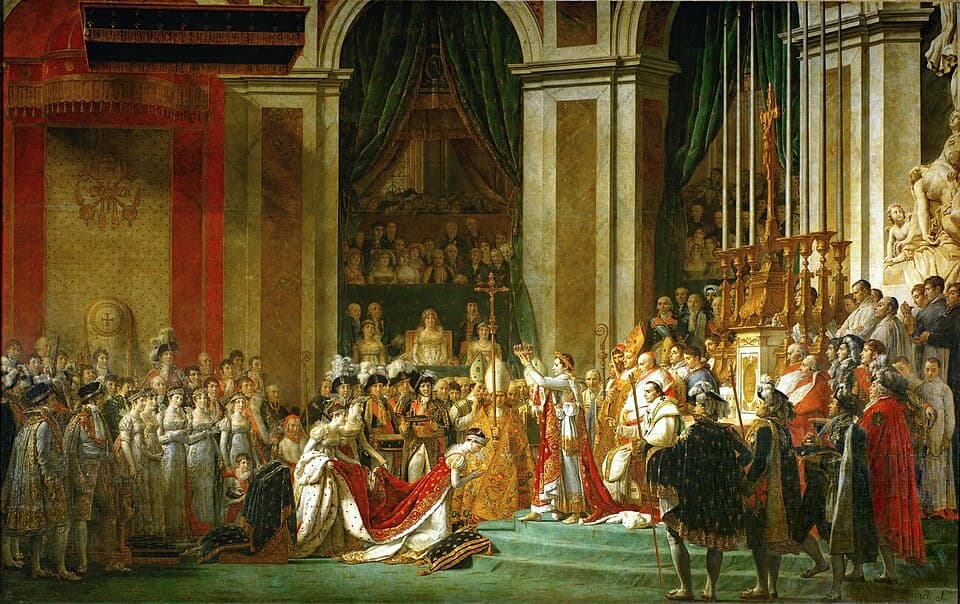 The Coronation of Napoleon by Jacques-Louis David (1807), Oil on canvas at Louvre, Paris